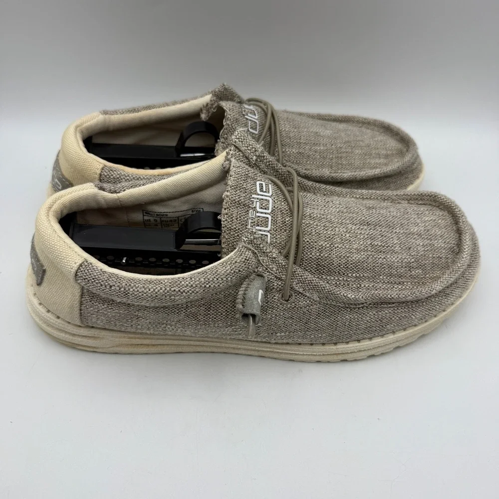 Hey Dude Wally Woven Shoes Mens 9 Beige Slip On Loafers Casual‎ Outdoors